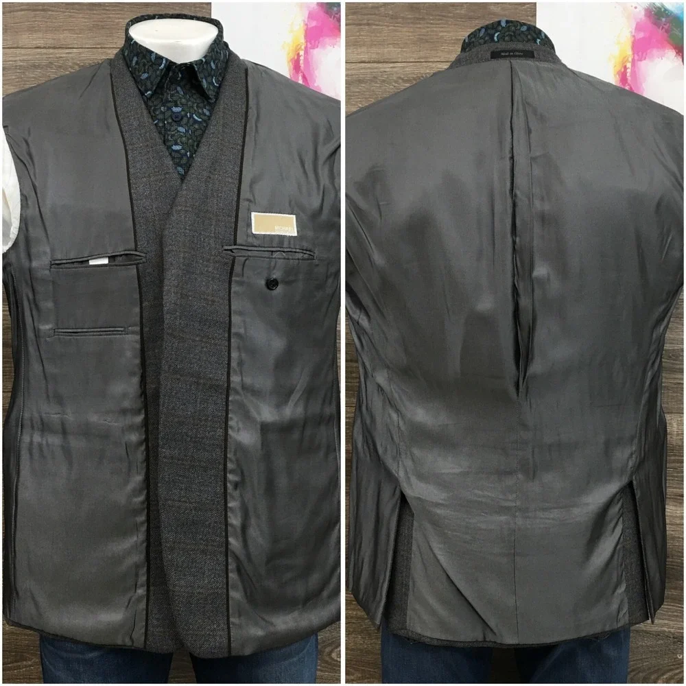 MICHAEL KORS Mens Blazer Sport Coat‎ Casual Jacket Size 44R Gray Wool Suit
